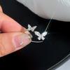 ANENJERY Sparkling Zirconia Flying Butterfly Opening Ring pro ženy Design Prémiový ukazováček na ocasní kroužek bague anel anillo