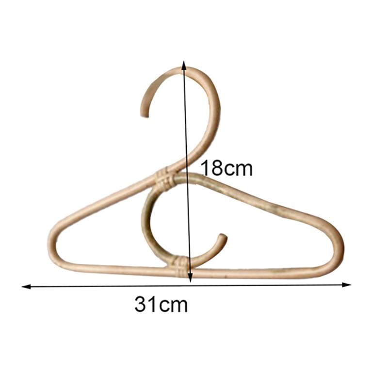 24Pcs Rattan Clothes Hanger Nordic Style Kids Garments Organizer Rack Children Hanger Kids Room Decor Hangers-B61B