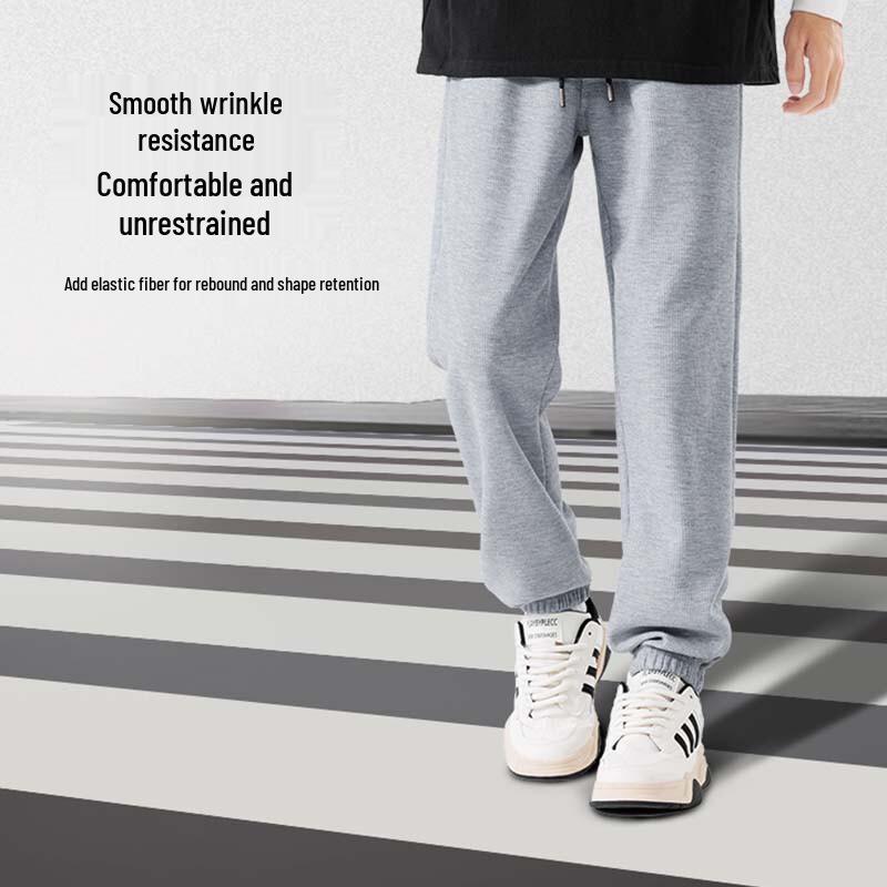 Jeanswest Men's Waffle Knit Loose Fit Jogger Pants