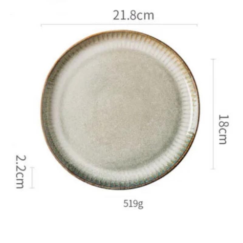 Japanese Plate Ceramic Dessert Plate Household Tableware Rice Bowl Restaurantware