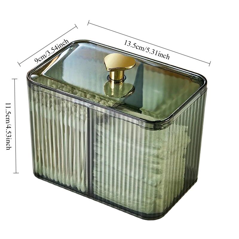 Transparente quadratische Tupfer-Kosmetik-Organizer-Aufbewahrungsbox aus Kunststoff mit Wattepadhalter für die tägliche Aufbewahrung