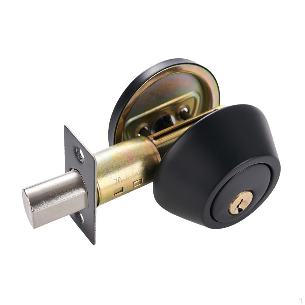 Dead Bolt Door Lock Entry Knob Hardware Interior Exterior Security with Keys Single Cylinder,