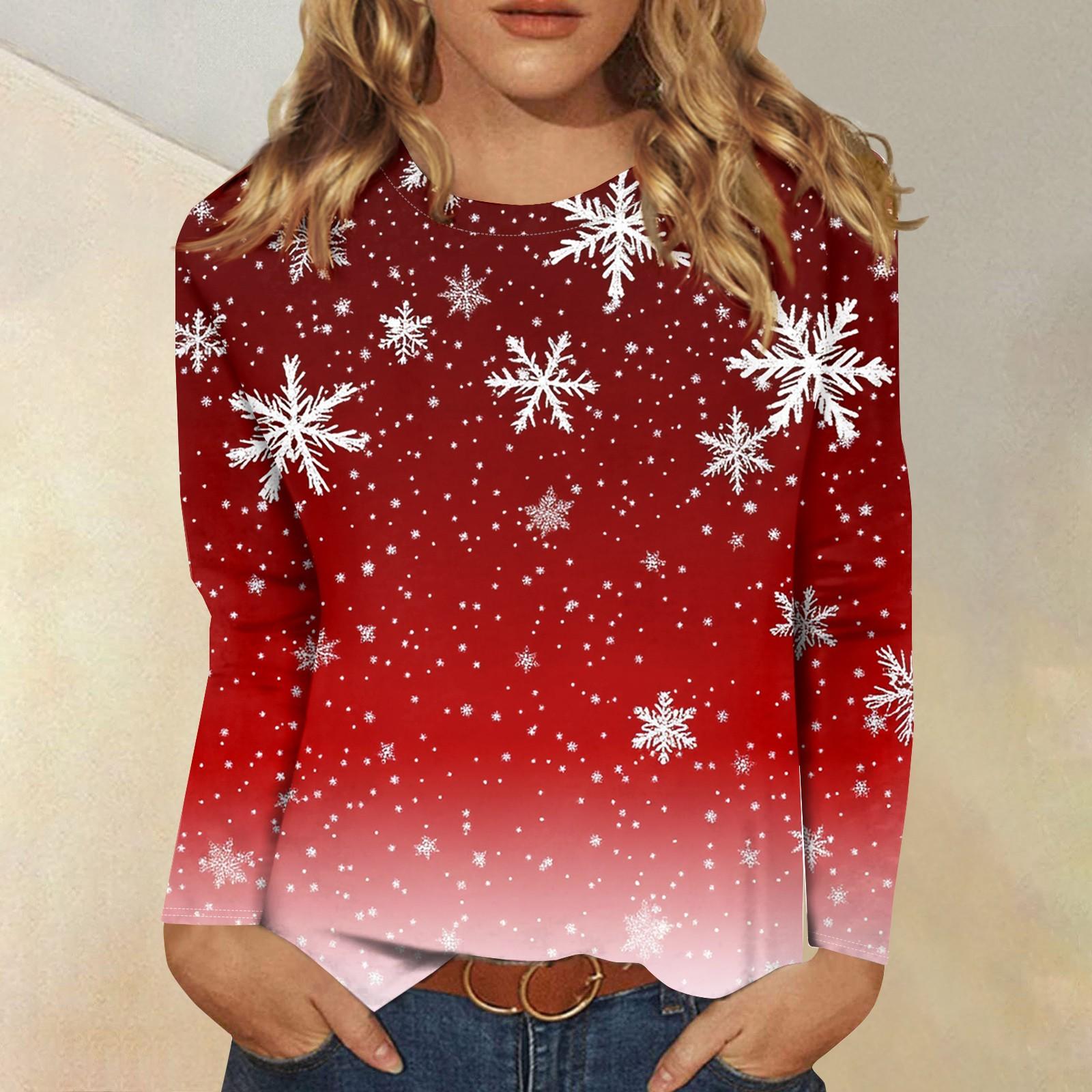 

Женская модная повседневная футболка с круглым вырезом и длинным рукавом с принтом, топ S