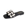 French flat-bottomed cool slippers women's summer outer wear fashion 2025 new Xiaoxiangfeng women's seaside beach sandals