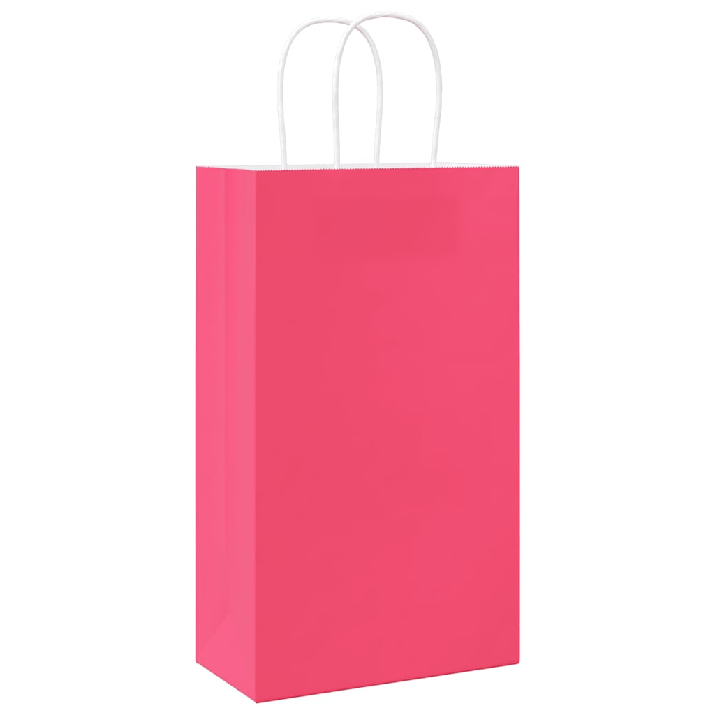 Paper Shopping Bags 50 pcs with Handles Pink 21 x 11 x 36 cm