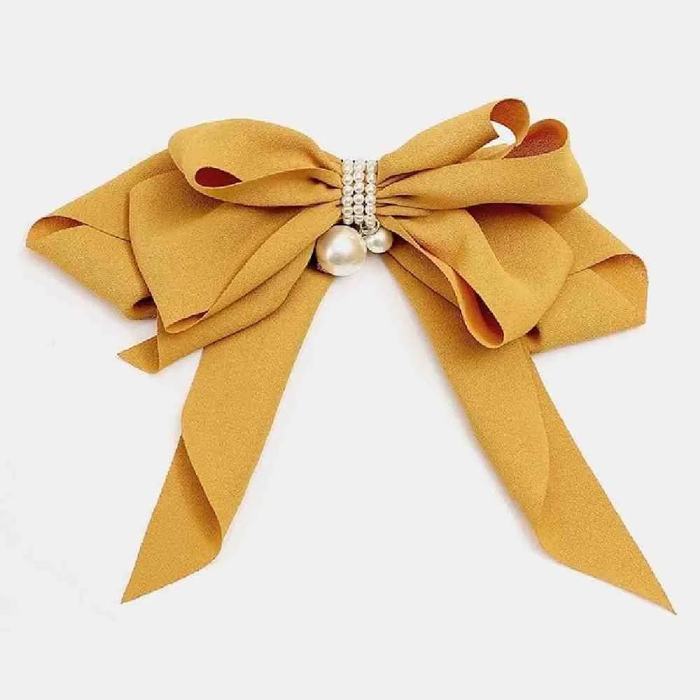 Chamol butterfly pearl hair clip yellow ribbon hair clip hair ribbon automatic clip pretty clip