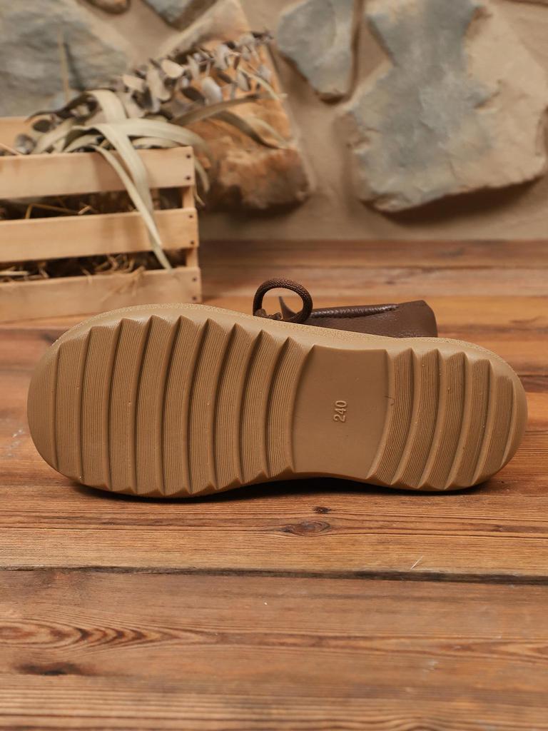 Damen Retro Kuhfell Stiefeletten - Weiches Leder, Rutschfeste Sohle, Bequem & Warm für Herbst und Winter