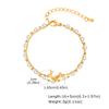 Stainless Steel Dolphin Double Stacked Gold Bracelet Ladies Elegant Jewelry 2435