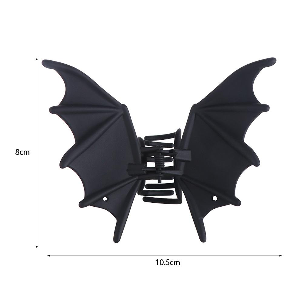 Gothic Bat Wings Ponytail Holder Matte Black Shark Clip Halloween Hair Claw Festival