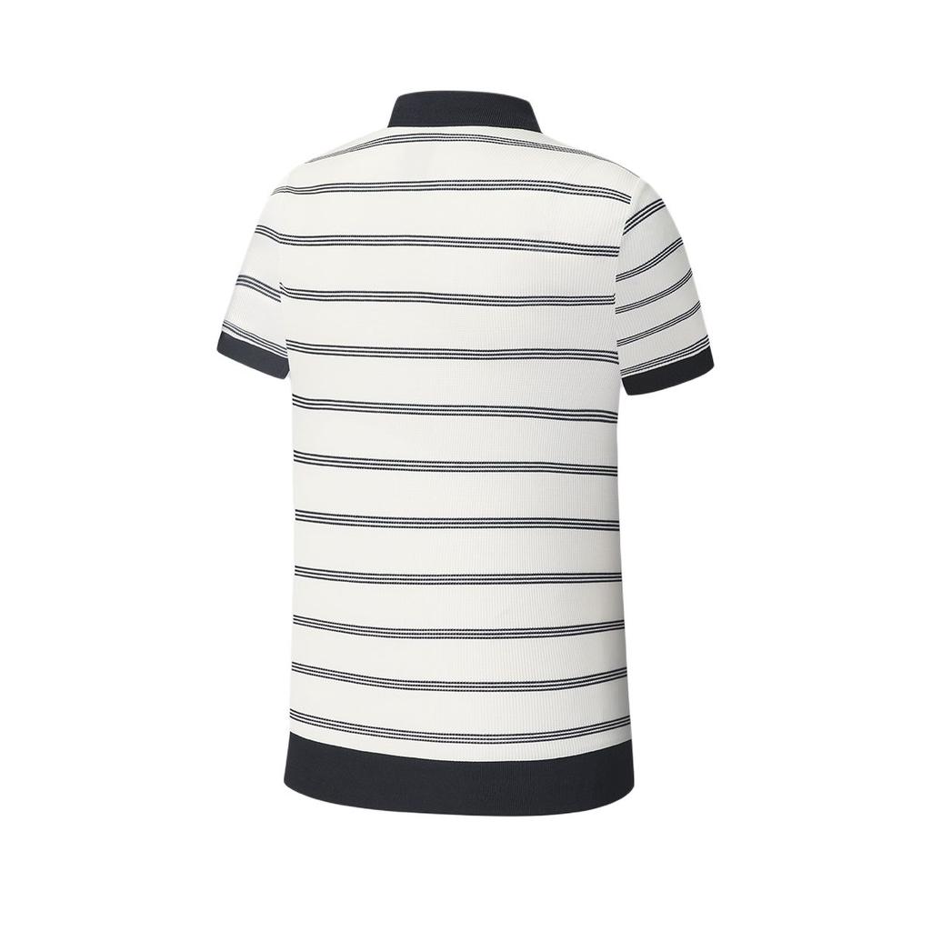 Fila Tennis Pullover Knitted Striped Short Sleeve Tennis Shirt Women Tops A11W623125F-WT