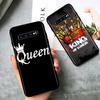 Чехол для телефона King Queen Couples для Samsung Galaxy Note 20 S20 FE Lite Ultra 10 9 8 Pro S10E S10 5G S9 S8 S7 S6 Plus Black