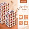12 Count Cupcake Containers 12 Pack Cupcake Holders with Detachable Tall Dome Lids Clear Plastic Stackable Cupcake Boxes for 144 Cupcakes, BPA Free,
