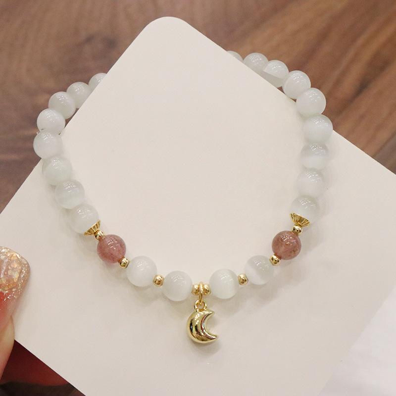 opal beaded bracelet strawberry crystal Bangles Women Fashion Jewelry accessories Gift