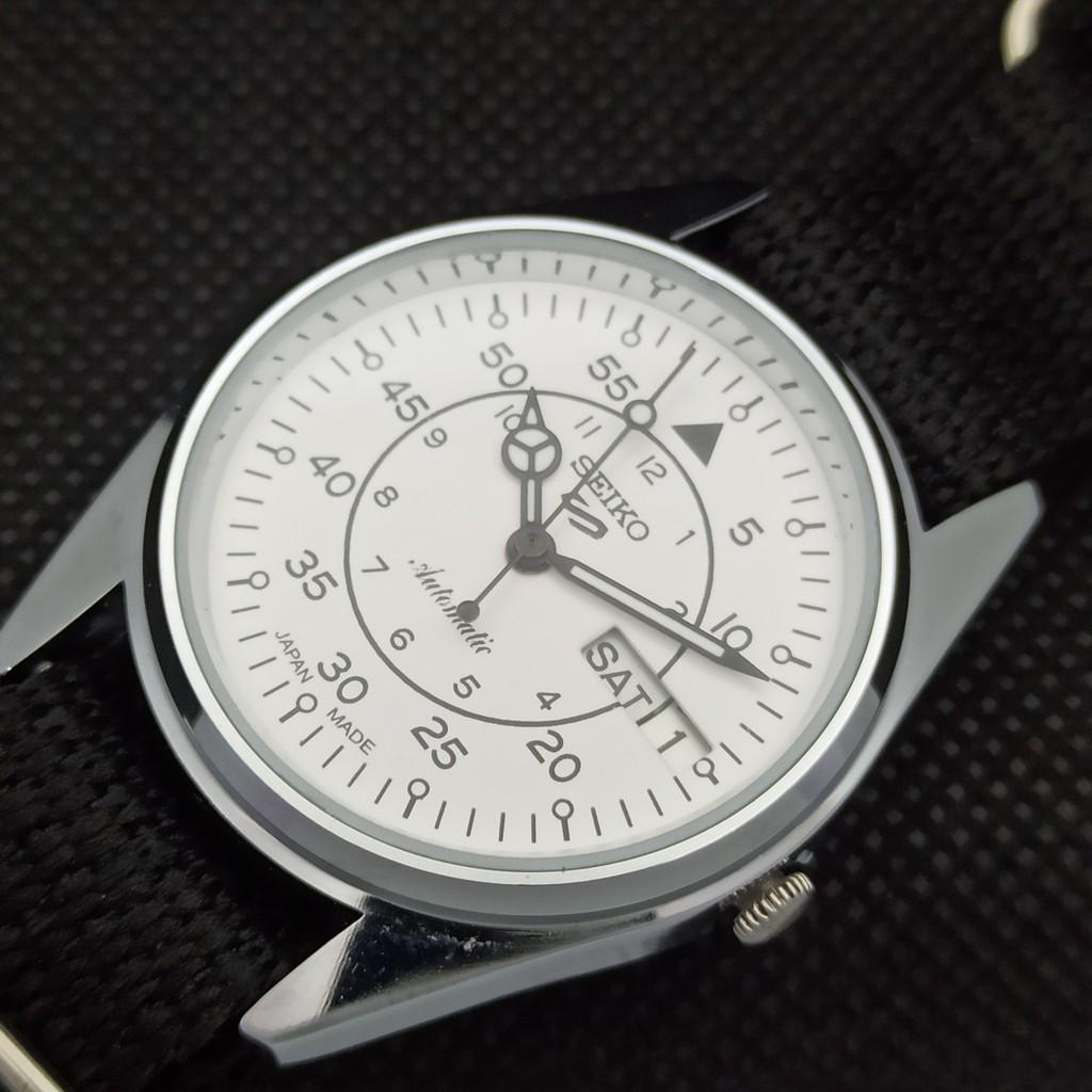 RELÓGIO SEIKO 5 AUTO 6309A VINTAGE REFORMADO JAPÃO MASCULINO D/D BRANCO 556a-a277001-9
