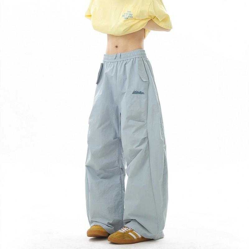 Mens Thin Quick-Dry Parachute Pants Loose Wide Leg Street Dance Casual Trousers
