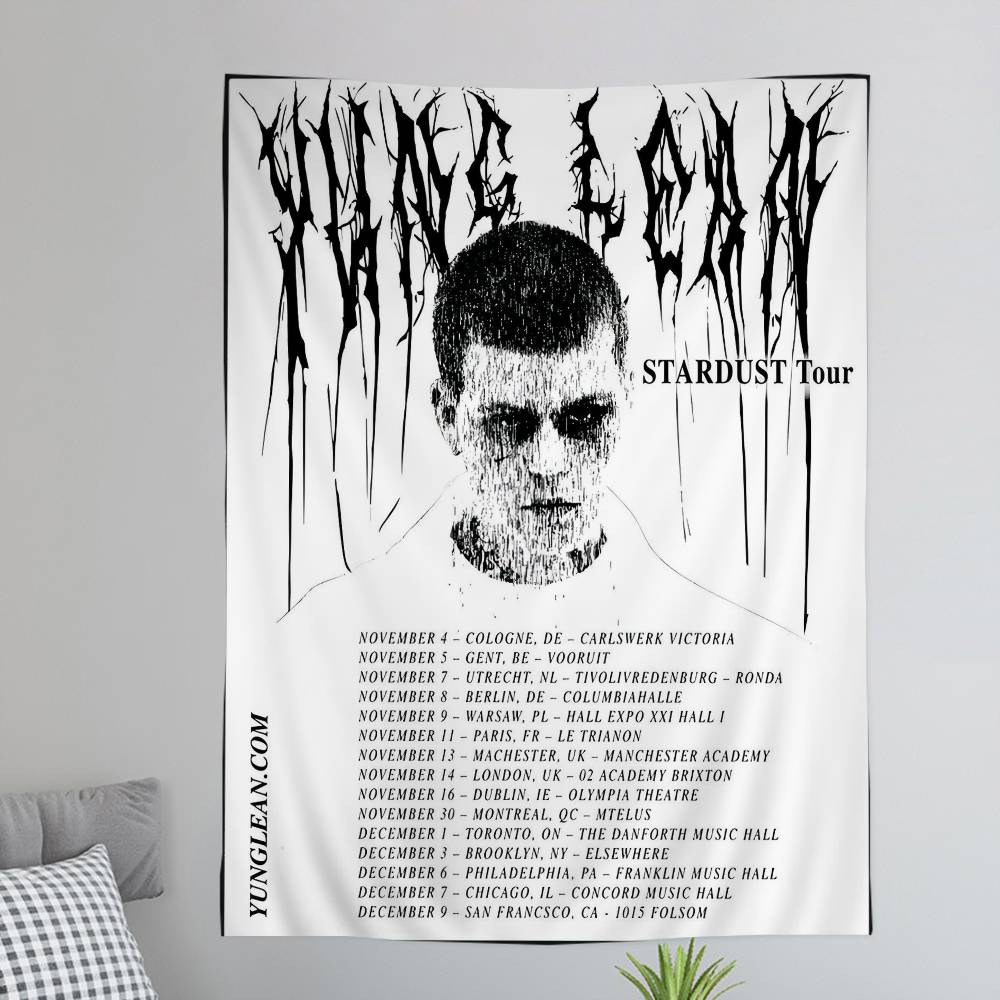 

Pop Singer Yung Lean Frost God Hanging Bohemian Tapestry Bohemian Wall Tapestries Mandala Kawaii Room Decor 74x94cm(29x37in)