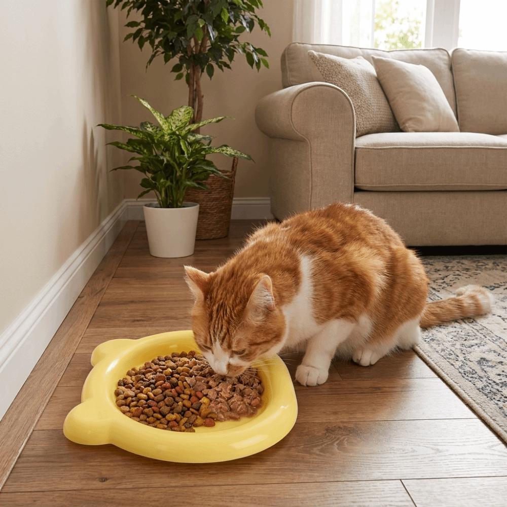 Plastic Cat Food Plates Food Grade Pet Snack Dish Lightweight Kitten Bowl Daily Use