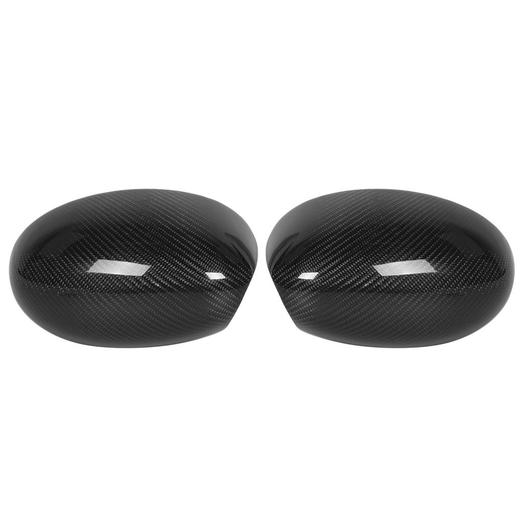 2pcs Rearview Mirror Cover Add On Carbon Fiber Cap Without Hole Fit for R53 JCW 20022006