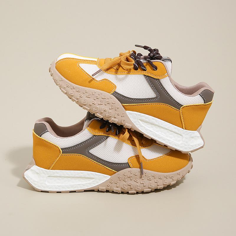 

Обувь Forrest Gump 2025 года, новая весенне-летняя обувь на платформе, повседневная женская обувь, универсальная повседневная обувь с небольшим внутренним увеличением высоты 40 жёлтый