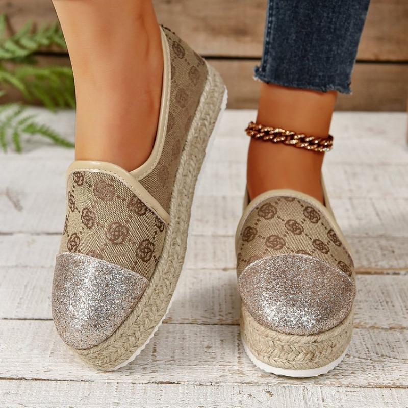 Espadrilles Womens Shoes Flat Stylish and Trendy Footwear for Fashion-Forward Females Loafers Casual Casual Slip-on Grass Woven