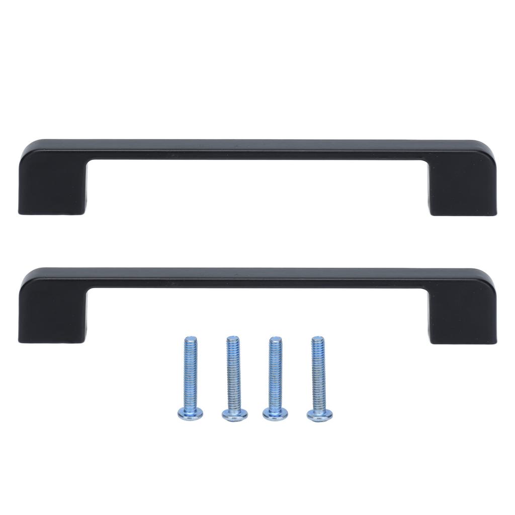 2pcs Cabinet Pulls Black Zinc Alloy Kitchen Drawer Handles with Screws for Drawer Wardrobe Cupboard Door