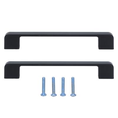 2pcs Cabinet Pulls Black Zinc Alloy Kitchen Drawer Handles with Screws for Drawer Wardrobe Cupboard Door
