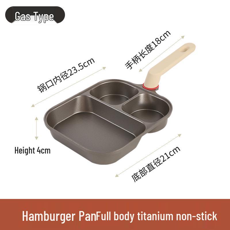 Титаново-керамическая антипригарная сковорода 3-в-1 для завтрака (яйца и бургеры)