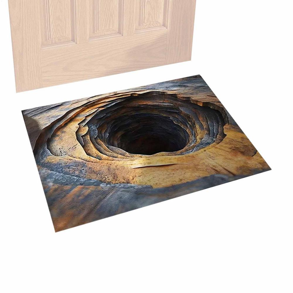 Badematte Realistisch Abstrakt Rutschfest 3D Loch Optische Illusion Bereichsteppich Für Schlafzimmer Arbeitszimmer Gästehaus Haustür Sofaseite Wohnheim