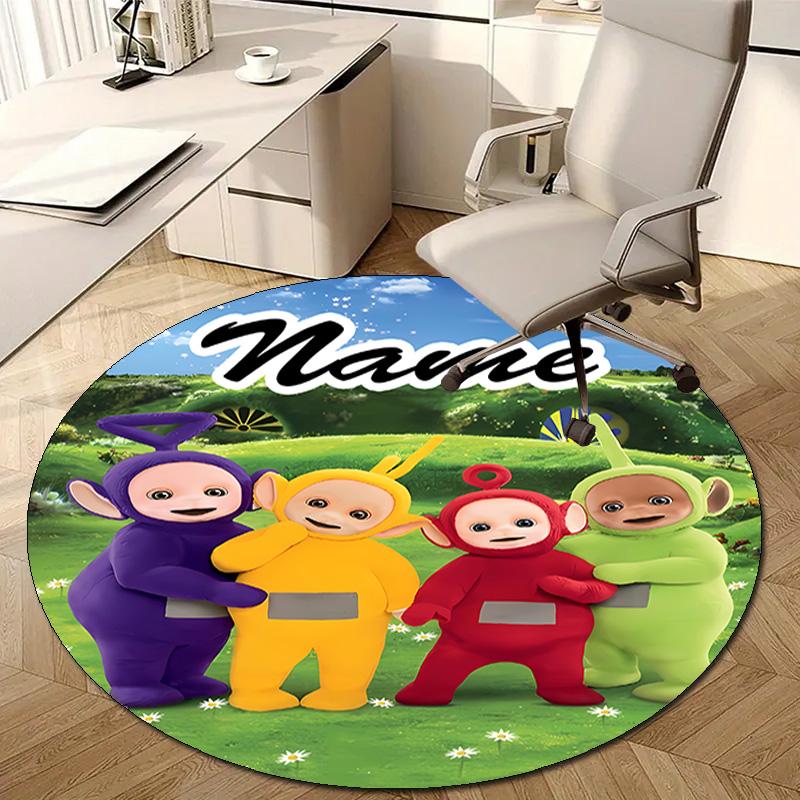 Personalized T-Teletubbies Round Chair Office Rug - Perfect for Mat, Office Chair & More - Ideal Gift for Birthdays and Holidays