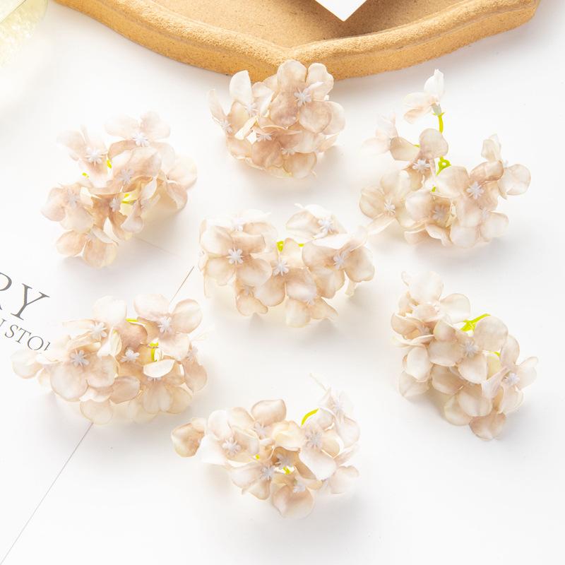 Simulation Hydrangea Shooting Prop Head DIY Handmade Hydrangea Wedding Lead Hydrangea Flower Wall Single Small Hydrangea Fake Flower Decoration
