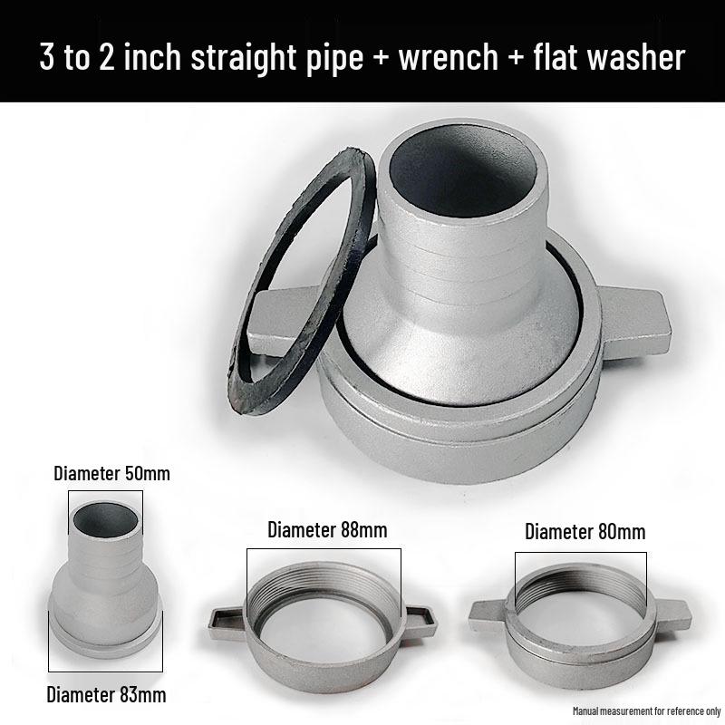 Gasoline Engine Water Pump Complete Accessory Set: Self-Priming Pump with 2/3/4 Inch Aluminum Connector, Straight Pipe, and Flat Washer.