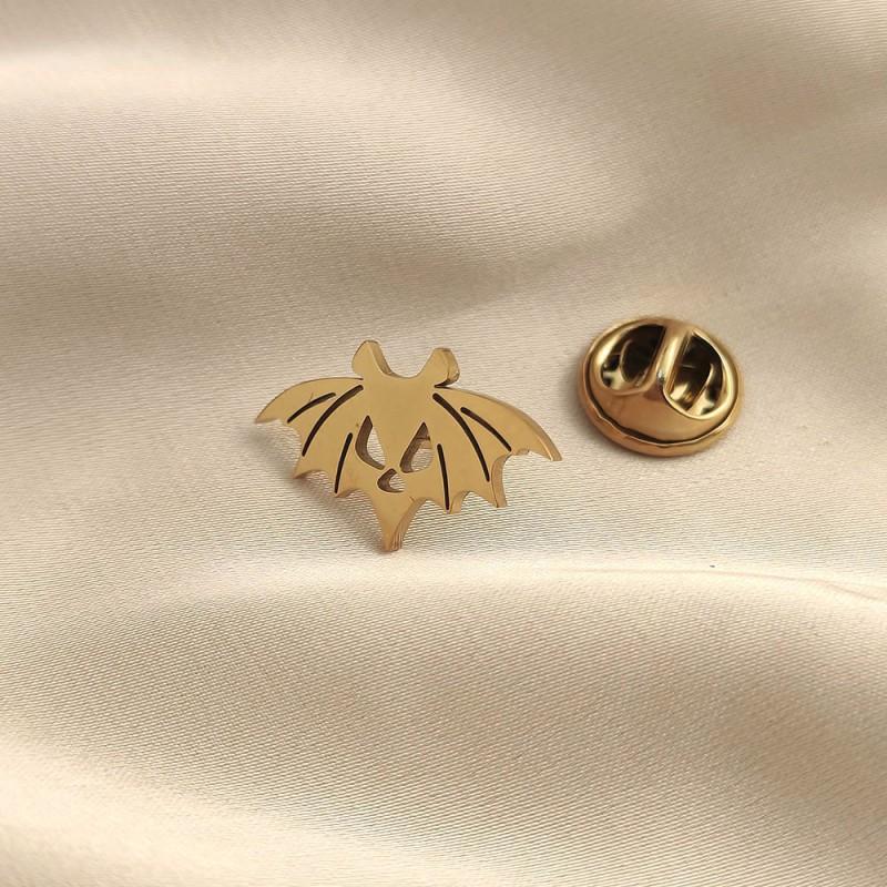 

New Bat Hollow Brooch Cufflinks Creative Personality European American Style Men s Women s Universal Clothing Accessories 14k