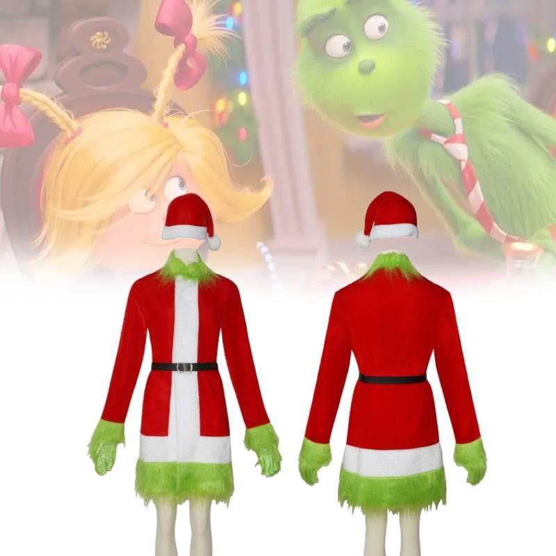 Festive Grinch Cosplay Costume For Christmas Parties Fun Velvet Fabric Unisex Sizes Xs To Xxxl