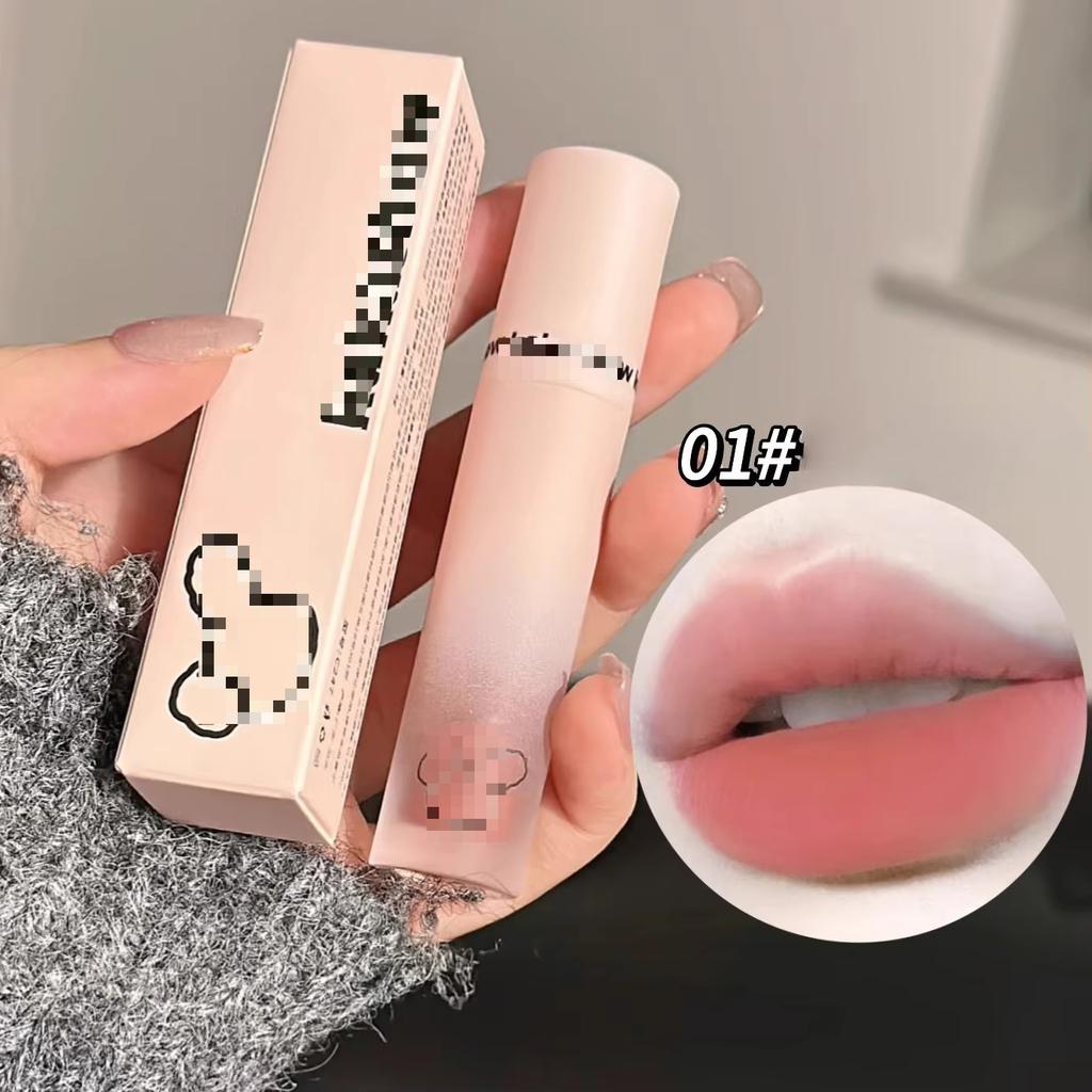 Velvet Matte Lip Mud Lipstick Bears Waterproof Long Lasting Smooth Lip Gloss Women Lips Make Up Korean Cosmetics Chestnuts Brown