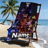 Custom Name Personalized Five Nights At Freddy's Print Beach Towel, for Trip Camping Beach Party Home Decor, Birthday Gift for Family & Friends
