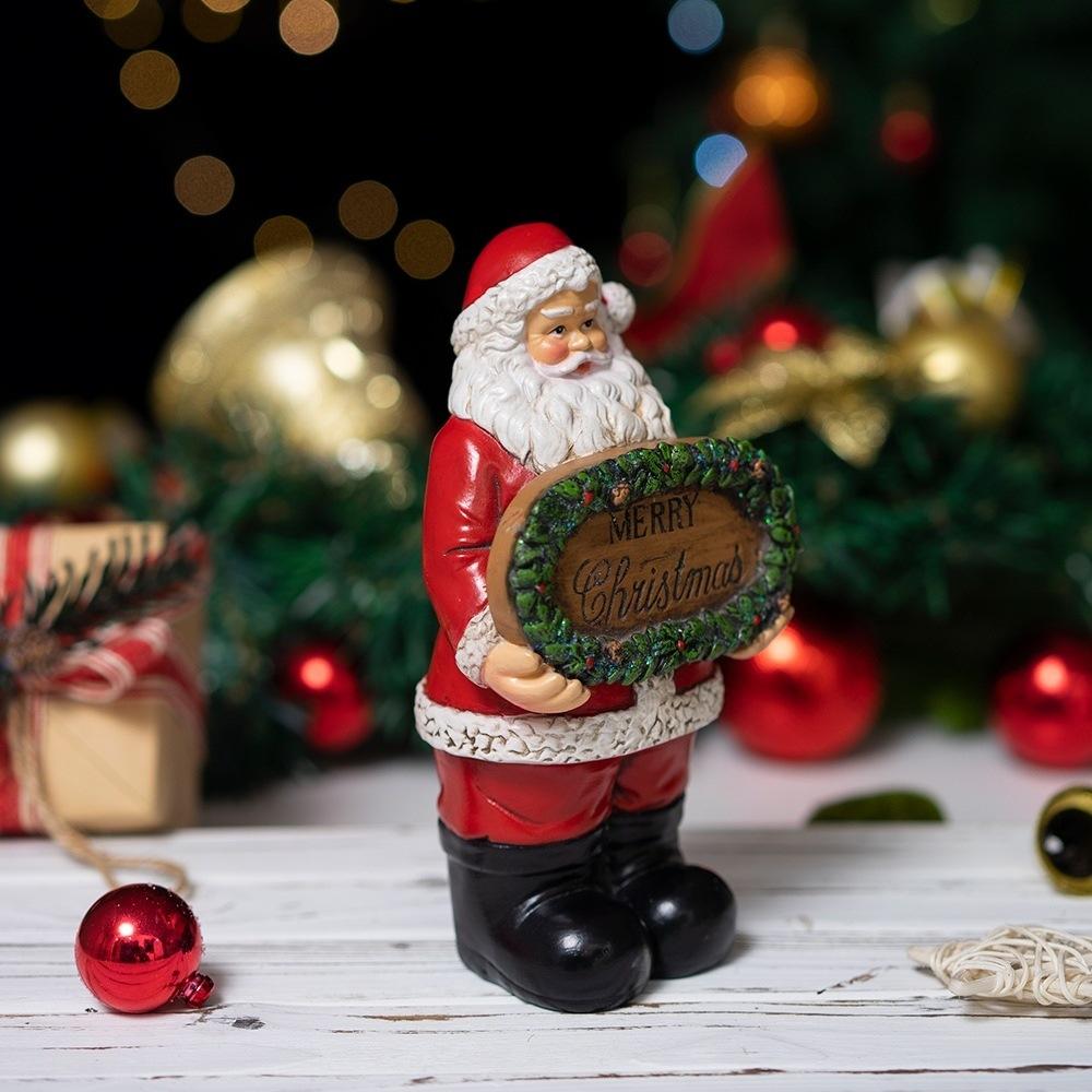 Santa Funny Christmas Decoration Resin Santa Claus Statue for Xmas Party Home Office Desk & Holiday Gift Idea
