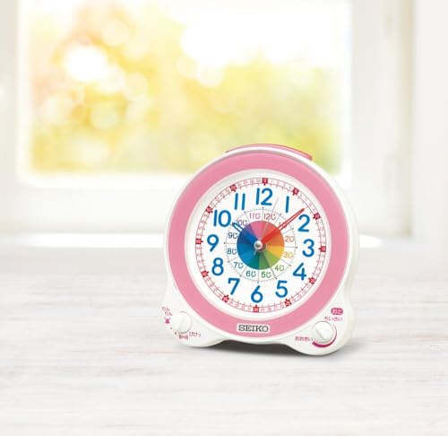Seiko Clock Alarm Clock Table Clock Educational Analog Light Pink 134 x 130 x 85mm KR524P