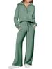 2024 Autumn/Winter Women's Casual Zipper Sweatshirt & Wide-Leg Pants Set