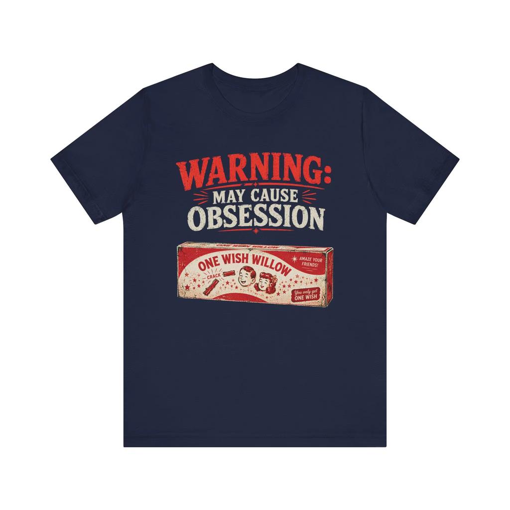 Vintage Retro _WARNUNG KANN BESESSENHEIT VERURSACHEN_ T-Shirt Damen Herren Grunge Ästhetik Y2K Streetwear One Wish Willow Locker Lässiges Top