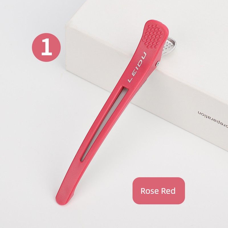 

Dedicated for Hair Stylist Hairdressing Traceless Clip Duckbill Clip Fringe Hairpin Makeup Split Clip Haircut Special Tool Tongs 1 Rose Red Seamless Clip