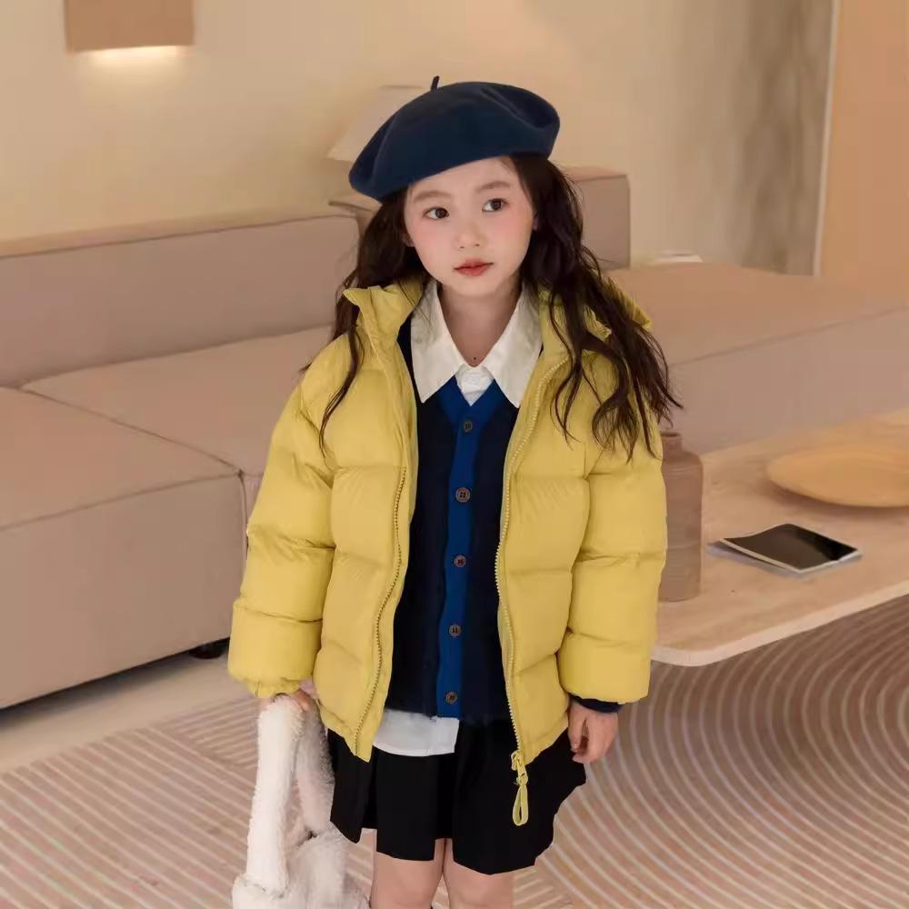 2-10Y Children's Solid Colour Down Jacket Boys and Girls Winter Warm Coat Baby Duck Down Coat Children Hooded