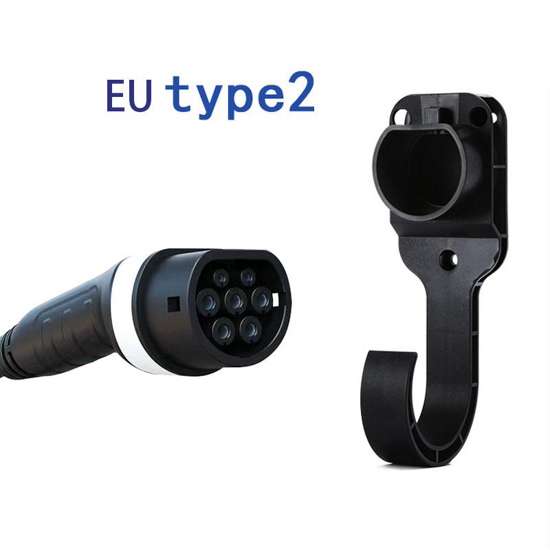 EV Charger Holder Electric Vehicle Charging Cable Hook Mount Bracket for J1772 Type2 European Standard Charger Accessories