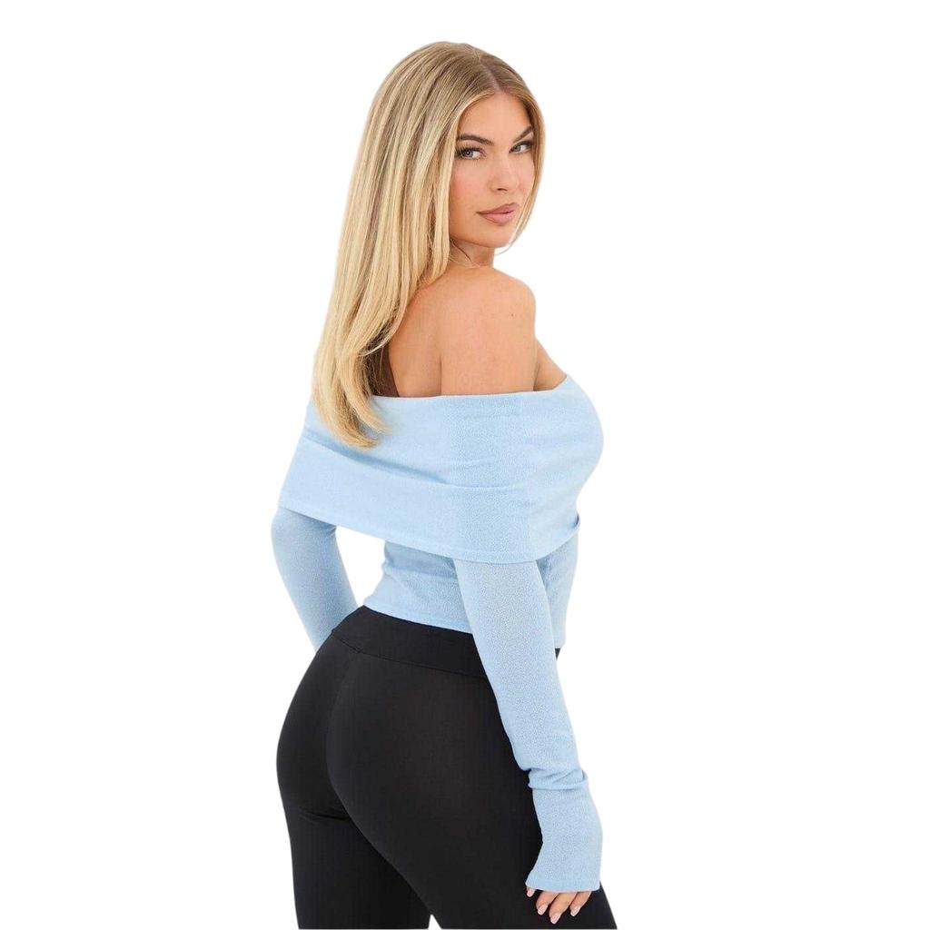 I Saw It First Womens/Ladies Jersey Fitted Long-Sleeved Bardot Top