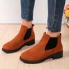 fashion 2024 Women's Winter Shoes Cow Suede Ankle Boots Chelsea Thick Sole Boots Black Women's Autumn Fashion Thick Sole Short Boots
