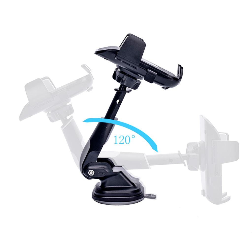 Car Dashboard Windshield Telescopic Long Arm Mobile Phone Holder Rotatable Suction Cup Bracket
