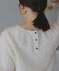 Titibait AFXP4247 Gold Button Back Jacquard Size Small Women's Top, Ivory,