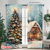 2ks 2D plochý tisk Veselé Vánoce Scénické závěsy Vánoční chata Látka pratelná v pračce Bez elektřiny Jarní párty &
