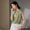 SOFSIL 2026 Summer Silk Plaid Short-Sleeve Lapel Shirt