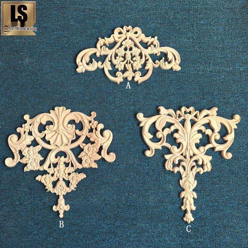 French Rose Wood Carving Decorative Stickers for Walls and Furniture