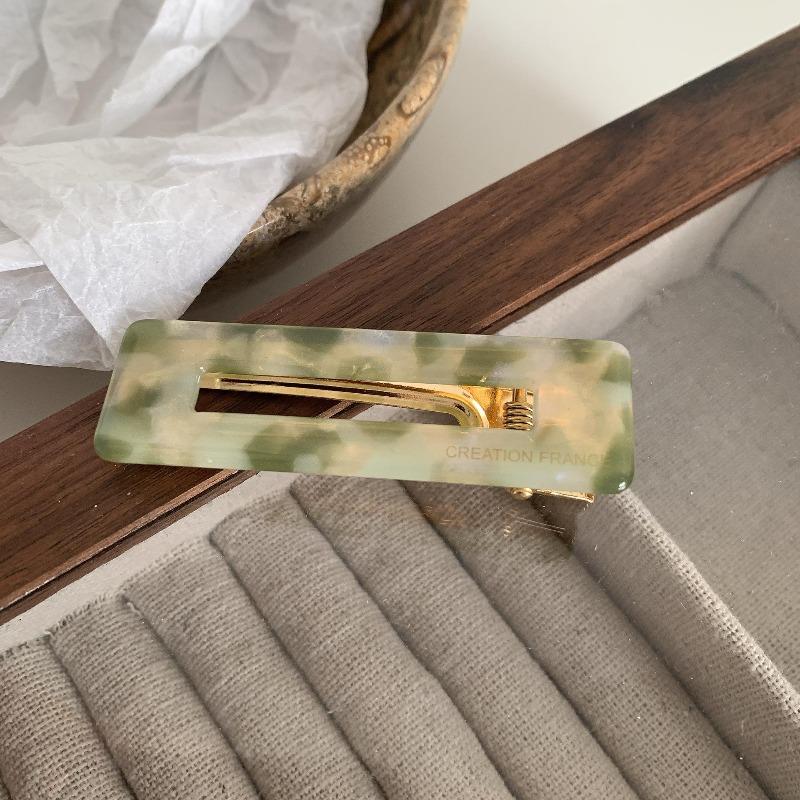 Içi boş Kare Asetik Asit saç tokası Siyah ve Beyaz Dama Tahtası Ördek Gaga Klipsi Kız Taze Çiçek Ördek Gaga Klipsi Yan Patlama Klip